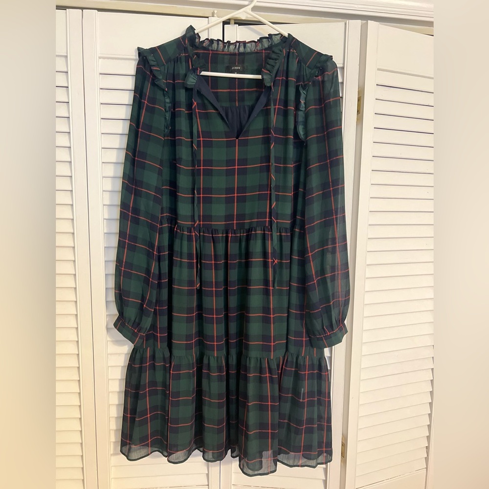 Plaid JCrew Ruffle Dress